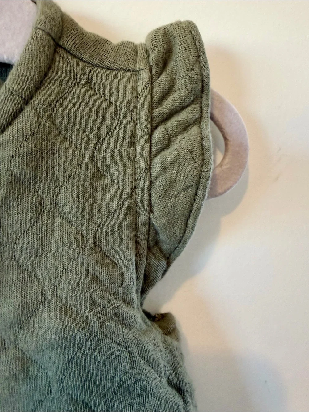 Carter's Quilted Olive Green Baby Vest with Flutter Sleeves